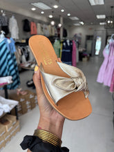 Load image into Gallery viewer, Mackenzie Gold Bow Sandal