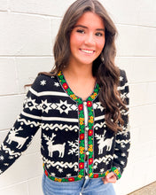 Load image into Gallery viewer, Festive Queen Of Sparkles pearl detail cardigan for winter