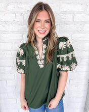 Load image into Gallery viewer, Raise My Voice Dark Green Top