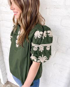 Raise My Voice Dark Green Top