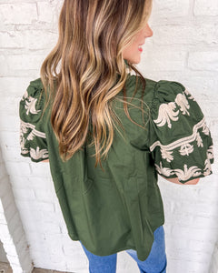 Raise My Voice Dark Green Top