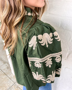 Raise My Voice Dark Green Top