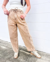 Load image into Gallery viewer, Break The News Camel Barrel Jeans