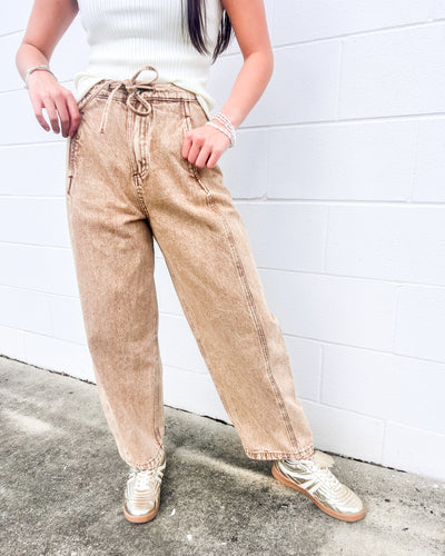 Break The News Camel Barrel Jeans