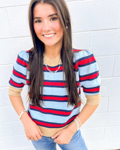 Load image into Gallery viewer, THML Feels Like Friday Navy &amp; Red Top