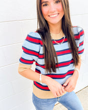 Load image into Gallery viewer, THML Feels Like Friday Navy &amp; Red Top