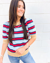 Load image into Gallery viewer, THML Feels Like Friday Navy &amp; Red Top