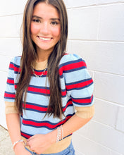 Load image into Gallery viewer, THML Feels Like Friday Navy &amp; Red Top