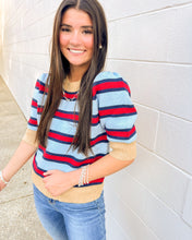 Load image into Gallery viewer, THML Feels Like Friday Navy &amp; Red Top