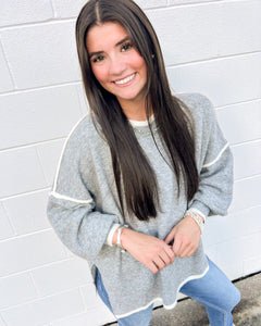 Know You Look Good Grey Sweater