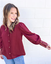 Load image into Gallery viewer, Somewhere In Between Burgundy Top