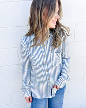 Load image into Gallery viewer, Got The Best Blue Button Down Top