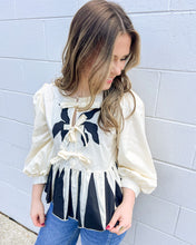 Load image into Gallery viewer, Request Details Cream &amp; Black Top