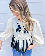 Load image into Gallery viewer, Request Details Cream &amp; Black Top