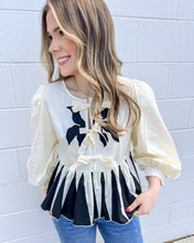 Load image into Gallery viewer, Request Details Cream &amp; Black Top
