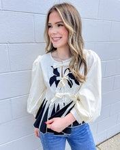 Load image into Gallery viewer, Request Details Cream &amp; Black Top