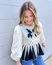 Load image into Gallery viewer, Request Details Cream &amp; Black Top