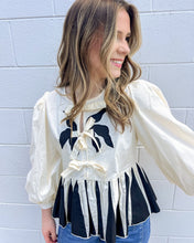 Load image into Gallery viewer, Request Details Cream &amp; Black Top