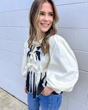 Load image into Gallery viewer, Request Details Cream &amp; Black Top