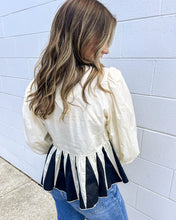 Load image into Gallery viewer, Request Details Cream &amp; Black Top