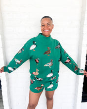 Load image into Gallery viewer, Queen Of Sparkles Dark Green Mock Neck Duck Sweatshirt
