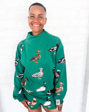Load image into Gallery viewer, Queen Of Sparkles Dark Green Mock Neck Duck Sweatshirt
