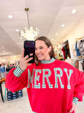 Load image into Gallery viewer, Merry Holidays Red Gingham Pullover