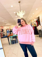 Load image into Gallery viewer, Give Thanks Pink Gingham Pullover