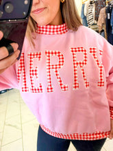 Load image into Gallery viewer, Merry Holidays Pink Gingham Pullover
